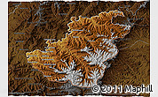 Physical 3D Map of Quthing, darken