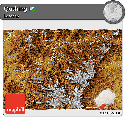 Physical 3D Map of Quthing