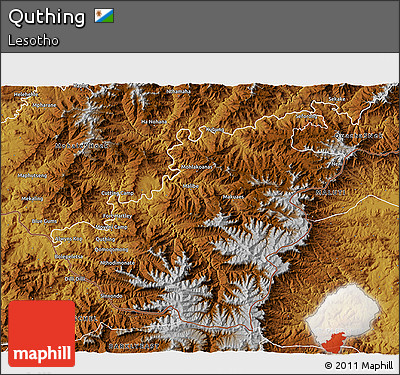 Physical 3D Map of Quthing