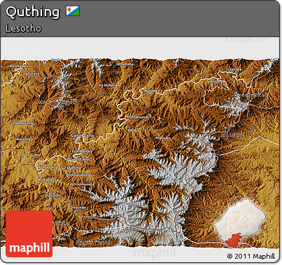 Physical 3D Map of Quthing