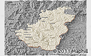 Shaded Relief 3D Map of Quthing, darken, desaturated