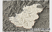 Shaded Relief 3D Map of Quthing, darken