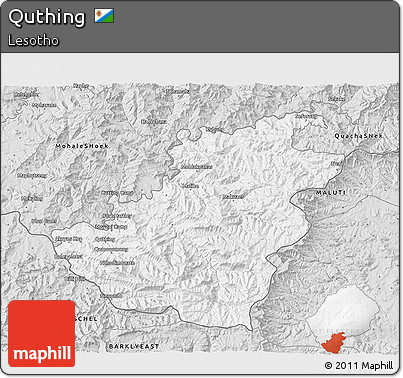 Silver Style 3D Map of Quthing