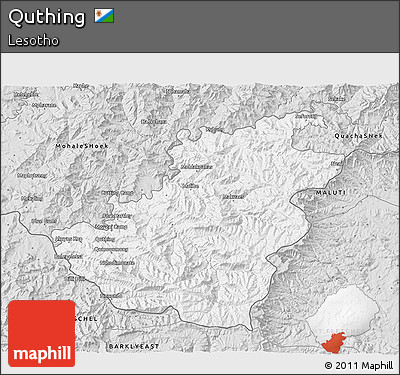 Silver Style 3D Map of Quthing