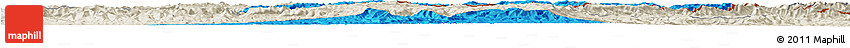 Political Horizon Map of Quthing, shaded relief outside