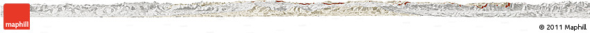 Shaded Relief Horizon Map of Quthing, lighten, semi-desaturated