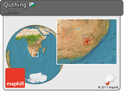 Satellite Location Map of Quthing