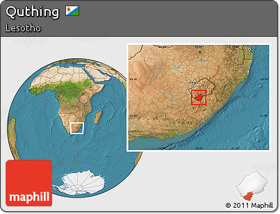 Satellite Location Map of Quthing
