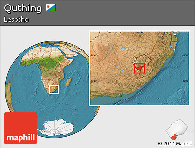 Satellite Location Map of Quthing