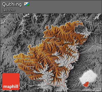 Physical Map of Quthing, desaturated