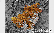 Physical Map of Quthing, desaturated