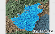 Political Map of Quthing, darken, semi-desaturated