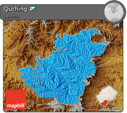Political Map of Quthing, physical outside