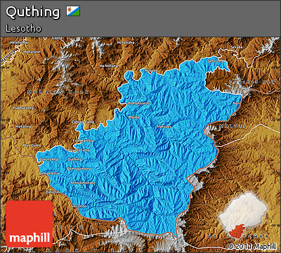 Political Map of Quthing, physical outside