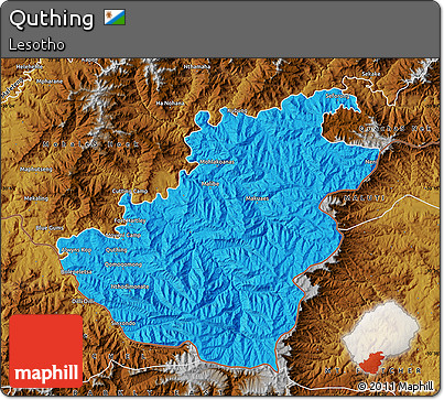 Political Map of Quthing, physical outside