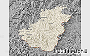 Shaded Relief Map of Quthing, darken, desaturated