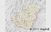 Shaded Relief Map of Quthing, lighten, desaturated