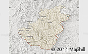 Shaded Relief Map of Quthing, lighten, semi-desaturated