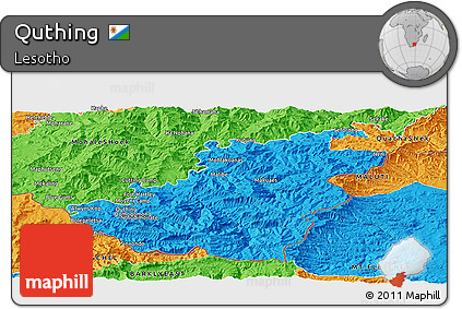 Political Panoramic Map of Quthing