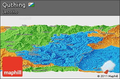 Political Panoramic Map of Quthing