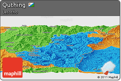 Political Panoramic Map of Quthing