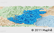 Political Panoramic Map of Quthing, lighten