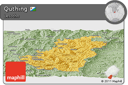 Savanna Style Panoramic Map of Quthing