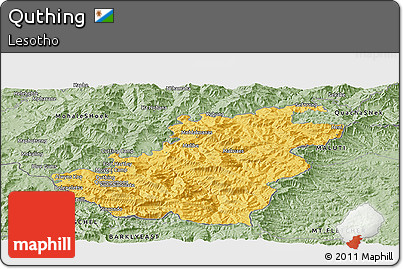 Savanna Style Panoramic Map of Quthing