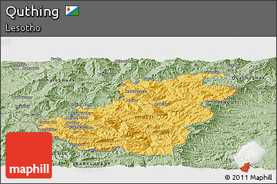 Savanna Style Panoramic Map of Quthing