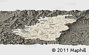 Shaded Relief Panoramic Map of Quthing, darken