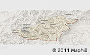 Shaded Relief Panoramic Map of Quthing, lighten