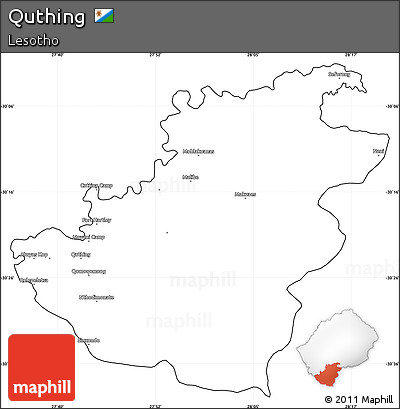 Blank Simple Map of Quthing, cropped outside