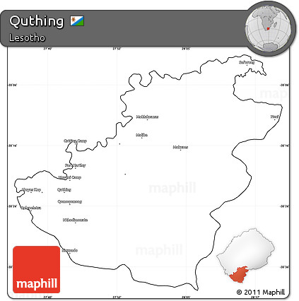 Blank Simple Map of Quthing, cropped outside
