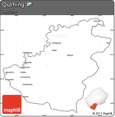 Blank Simple Map of Quthing, cropped outside