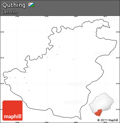 Blank Simple Map of Quthing, cropped outside, no labels