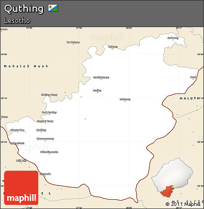 Classic Style Simple Map of Quthing