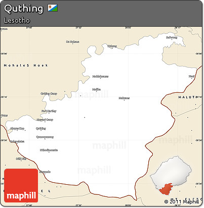 Classic Style Simple Map of Quthing
