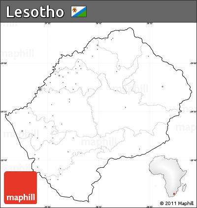 Blank Simple Map of Lesotho, cropped outside, no labels