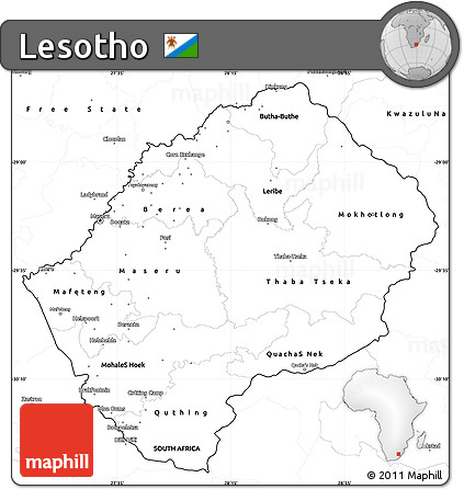 Blank Simple Map of Lesotho