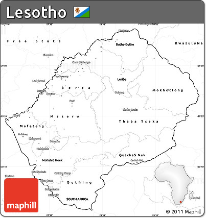 Blank Simple Map of Lesotho