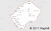 Classic Style Simple Map of Lesotho, cropped outside