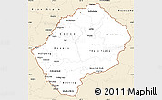 Classic Style Simple Map of Lesotho