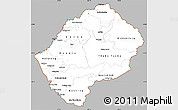 Gray Simple Map of Lesotho, cropped outside
