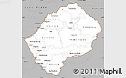 Gray Simple Map of Lesotho