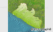 Physical 3D Map of Liberia, satellite outside