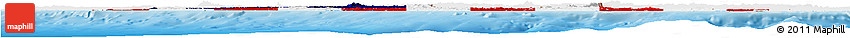 Flag Horizon Map of Liberia, single color outside, shaded relief sea, flag rotated