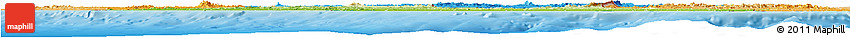Physical Horizon Map of Liberia, political shades outside, shaded relief sea