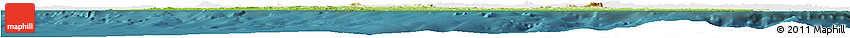 Physical Horizon Map of Liberia, single color outside, satellite sea