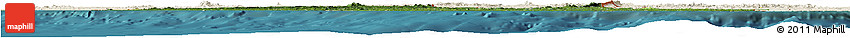 Satellite Horizon Map of Liberia, shaded relief outside, satellite sea