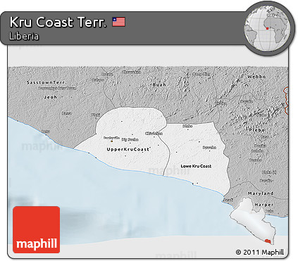 Gray 3D Map of Kru Coast Terr.
